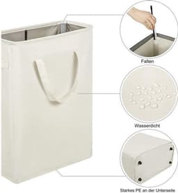 Smalle wasmand, kleine opvouwbare smalle waszak met handvat. — thumbnail 2