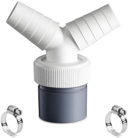 Y-Adapter Afvoer voor Vaatwasser en Wasmachine - 40mm met 2 Slangklemmen — thumbnail 1
