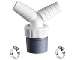 Y-Adapter Afvoer voor Vaatwasser en Wasmachine - 40mm met 2 Slangklemmen