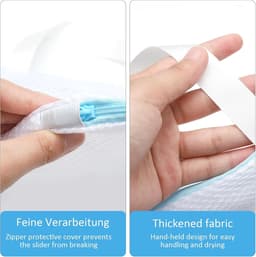 3 stuks - Bh Waszakken - 34 x 20 cm - Lingeriewaszak voor dames - Wasbeschermer voor bh's in de wasmachine - Waszak van mesh - Waszak - Vormvast - Herbruikbaar - Kledingbescherming - Speciaal ontworpen voor delicate lingerie - Blauw — thumbnail 4