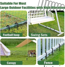 Set van 10 Gegalvaniseerde Stalen Tentpinnen van 30 cm - Grondankers voor Tent, Camping, Trampoline en Luifels met Hamer - Duurzame en Betrouwbare Grondankers met 5 mm Diameter — thumbnail 2