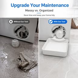 Lekbak wasmachine - Lekbak - Lekbakje wasmachine - Overloopbak voor wasmachine - Afvoerbak voor wasmachine - Huishoudelijke lekbak - Verwijderbare lekbak - Wit - 17,8*17,8 cm - PLA — thumbnail 3