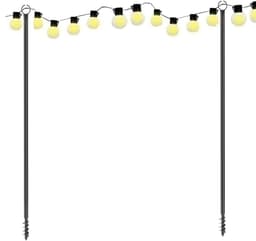Solidchoice - Lichtkettingstangen voor Buiten - 2,4 m Metalen Stangen voor Tuin- en Terrasverlichting — thumbnail 1