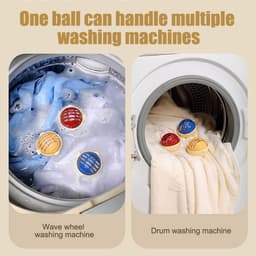 Herbruikbare pluizenballen voor wasmachine - pack van 3 - microvezel - effectief tegen dierenhaar en pluis - ShopVlot — thumbnail 4