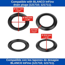 Vervangende afdichting 52 mm - Siliconen ring - Geschikt voor Blanco InFino 121710/121711 - ShopVlot — thumbnail 3
