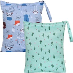 SnelShoppen - Waterproof Travel Laundry Bag 16x20 inch - 2 Stuks Herbruikbare Waszakken voor Zwemkleding, Waterdichte Opbergzak met Drukknoop Handvat, — thumbnail 1
