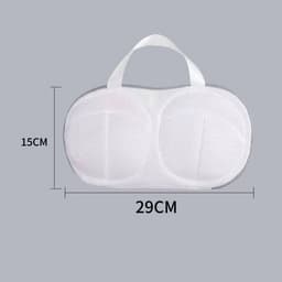 Set van 2 waszakken voor bh's - Opbergzakken voor bh's - Anti-vervormingsfilters voor het wassen van bh's - Wasnetzakken - Machinewasbaar - Waszakken met ritssluiting voor lingerie - Herbruikbaar - Grijs/Wit - 15*29 cm — thumbnail 5