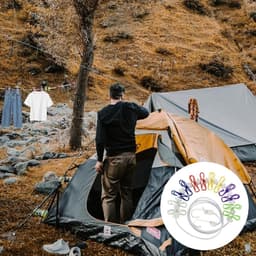 Reiswaslijn - Waslijn met knijpers - Draagbaar wassen - 24 knijpers - 2 stuks - Kleurrijk — thumbnail 2
