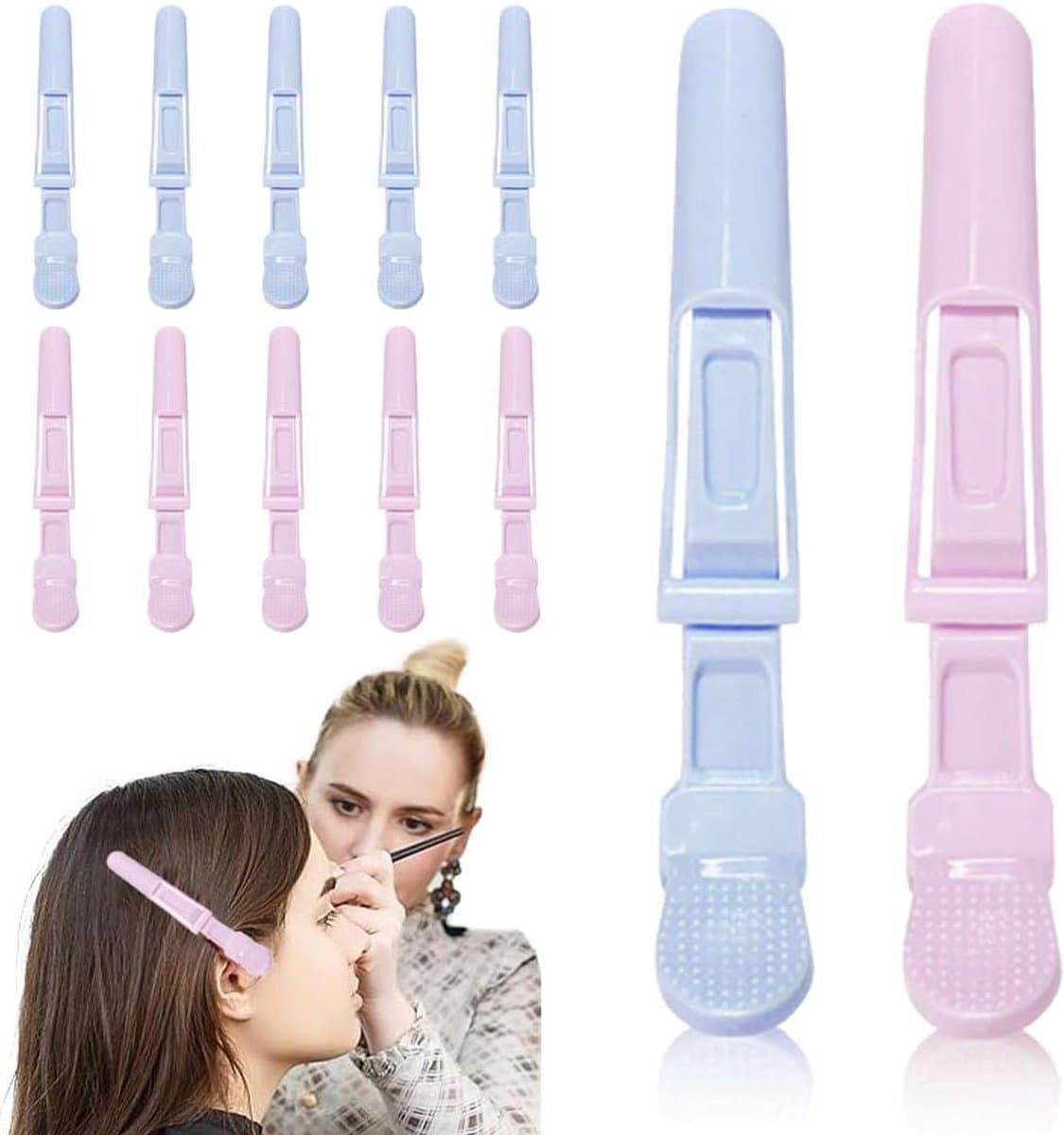 Haarspelden Krokodil - Sectie Clips - Haar Styling - Lichtgewicht Kunststof - 11 x 1.6 cm - Roze en Blauw — afbeelding 1