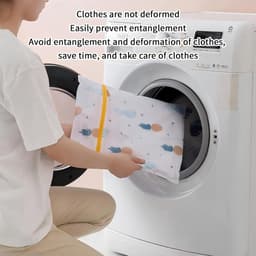 Wasnet – 4 stuks –M-40*50cm – waszak met ritssluiting – Geschikt voor de wasmachine – Waszak voor lingerie - Reistas - Verpakkingszak - Opbergzak – Reiswaszak – Geschikt voor fijn wasgoed zoals ondergoed, shirts, kousen en bh's — thumbnail 4