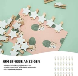 Ster Wasknijpers - Houten Clips - Decoratief Knutselen - Natuurlijk Hout - 100 Stuks - Wit — thumbnail 4