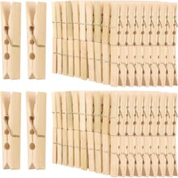 Wasknijpers Houten - Klemmen Wasgoed - Decoreren Foto's - Plasticvrij Beukenhout - 400 Stuks - Natuurlijk — thumbnail 1