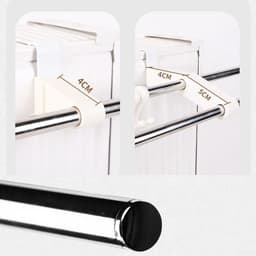 Radiator Droogrek - Handdoekenrek - Kleding Drogen - Roestbestendig Materiaal - 42 cm - Zilver Wit — thumbnail 3