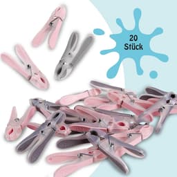 Wasknijpers - Kledingklemmen Wasgoedklemmen - Was ophangen - 100% kleurecht - 8 cm - Antraciet roze — thumbnail 2