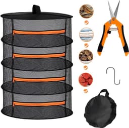 4-Layer Drying Net for Herbs, Drying Net with Lopper and Hook, Hanging Herb Drying Rack, Drying System with Zipper for - ShopVlot — thumbnail 1