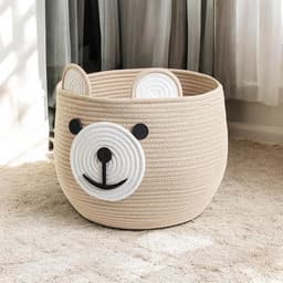 SnelShoppen - Grote Katoenen Speelgoedmand Kind - Wasbare, Duurzame Opbergmand voor Speelgoed, Knuffels en Baby Wasmand - Ideaal voor Kinderkamer, Spe — thumbnail 2