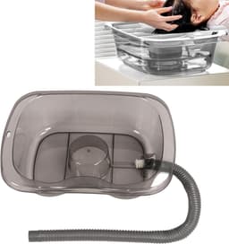 Haarwasbak - Shampoobak - Haarwassen in bed - Verstevigd vervormingsbestendig - 48 x 35 x 14 cm - Doorschijnend grijs — thumbnail 3