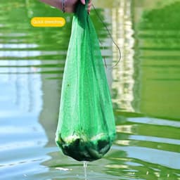 Visnet Tas - Trektouw Vangnet - Vissen Buitenactiviteiten - Slijtvast Nylon - 100x60cm - Groen — thumbnail 3
