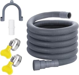 Vaatwasser Afvoerslang - Verlengset Wasmachine - Afvoer Verlengen - Knikvrij Ontwerp - 1.5 Meter - Grijs — thumbnail 1