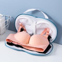 3-delige set waszakken voor bh's - Blauw/Wit - Waszak voor ondergoed - 20*34 cm - Geschikt voor het wassen van ondergoed in de wasmachine - Met ritssluiting - Dames - Anti-vervormingsfilter voor bh's - Wasnet voor ondergoed — thumbnail 2