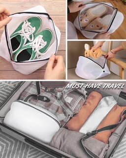 SnelShoppen - Wasnet voor Schoenen, 2 Stuks, Waszak voor Sneakers en Sokken met Rits (38 x 21 x 23 cm), Bescherming tijdens het Wassen — thumbnail 5