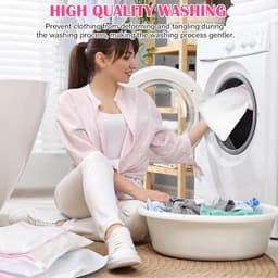 SnelShoppen - Waszakken set van 9 stuks, herbruikbare wasnetten voor de wasmachine, voorkomt vervorming en kreuken, diverse maten voor kleding, schoen — thumbnail 4