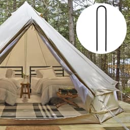 12 Stuks 30 cm Zwarte Grondankers, U-vormige Gegalvaniseerde Tentpinnen, Tuinankers voor Tent, Trampoline en Campinggebruik — thumbnail 4