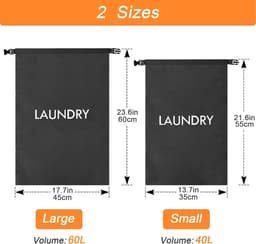 Set van 2 Reiswaszakken, Nylon Waszakken voor Kleding, Rol-Top Nat-Droog Tas voor Zwemkleding, Yoga en Sportkleding, Organizer voor Vuile Kleren — thumbnail 5