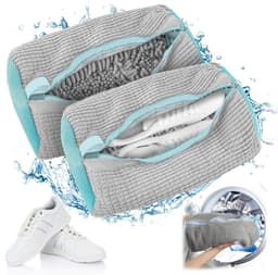 Schoenwaszak Set van 2 - Waszak voor de Wasmachine, Anti-Deformatie, Ideaal voor Sneakers en Sportschoenen, Netstructuur met Ritssluiting — thumbnail 1
