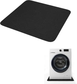 Anti Vibratie Mat - Trillingsdemper Mat - 60x60 cm - voor Wasmachine en Droger - Geluiddempende & Waterabsorberende Diatomeeënaarde Mat - Antislip Vloerbeschermer Tegen Trillingen - voor Wasmachine & Koelkast - Zwart — thumbnail 1