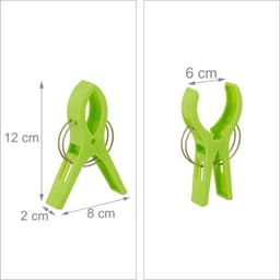 badhanddoek knijpers - set van 16 - handdoekklemmen - XXL wasknijpers - 12x2x8 cm - kunststof - groen — thumbnail 4