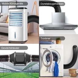 Afvoerslang - Flexibele slang - Ventilatie aanleggen - Inclusief klemmen - 5 meter 100mm - Grijs — thumbnail 3