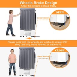 Wasmachine Onderstel - Apparaat Verhoger - Apparaten Verplaatsen - Met Lade en Wielen - 63-69 cm Verstelbaar - Grijs — thumbnail 2