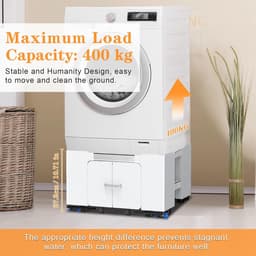 Wasmachine Onderstel - Apparaat Verhoger - Apparaten Verplaatsen - Met Lade en Wielen - 63-69 cm Verstelbaar - Grijs — thumbnail 5