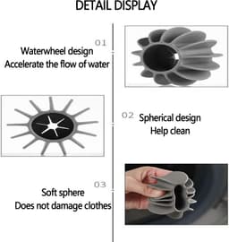 10 stuks - wasballen - Siliconen wasballen - Anti-klit wasballen - Droogballen - kleding anti-wirwar - Houdt kleding schoon - Herbruikbaar - Wit - 4,5 x 3 cm - Geschikt voor wasmachines en drogers — thumbnail 5