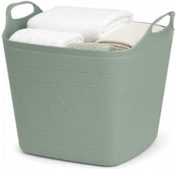 Excellent Houseware Flexibele emmer - 3x - groen - 15 liter - kunststof - vierkant - 37 x 30 cm — thumbnail 4