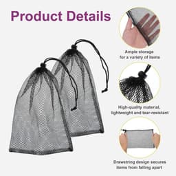 Dailygoods- Waszak - 10 Stuks - Nylon Trekkoord Opbergtassen - Multifunctionele Wasserijtas - Zwart - Duurzaam en Scheurbestendig - Opbergtas — thumbnail 5