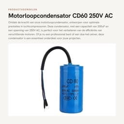 Dailygoods- Motorloopcondensator 250V AC 200uF - Aanloopcondensator - Geschikt voor Airconditioners - Betrouwbare isolatie - Duurzaam en veilig - Condensator — thumbnail 1