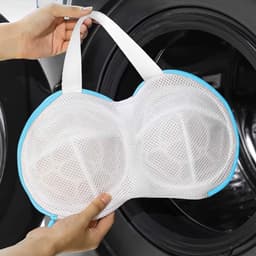 2 stuks - wasmachine beha houder, blauw, beha ring beschermhoes met draagbare handgreep, beha waszak met rits, handig voor wassen, delicate lingerie beha — thumbnail 4
