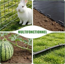 Grondanker - Zilverkleurig - 150 x 30 mm - Verzinkt Stalen U-vormige Tuinharing - Voor Tuin en Kamperen — thumbnail 2