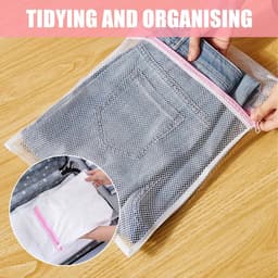 3-delige Herbruikbare Waszakken met Ritsen, 12"x16" Voor Delicate Kleding, Ondergoed en Reisorganizer — thumbnail 2