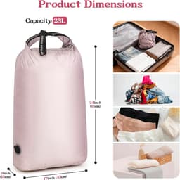 Reiswaszak - Paars - Waterdichte Compressiezak - Ruimtebesparende Organizer voor Vuile Kleding — thumbnail 4