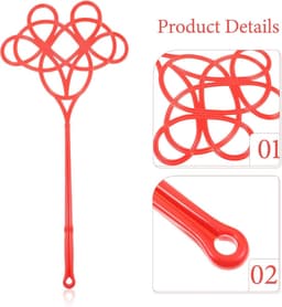 Tapijtklopper Set - Stofverwijderaar - Huishoudelijk Reinigen - Antislip Handvat - 2 Stuks - Rood — thumbnail 3