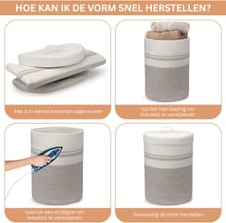 DailySupplies® Rieten Wasmand met Deksel - 37x37x52 CM — thumbnail 5