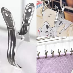 20 stuks strandhanddoekklemmen, grote clips om te bevestigen, strandhanddoekklemmen van roestvrij staal, bedkleedklem van roestvrij staal, multifunctionele clips voor dekbedden, voor het drogen van — thumbnail 5