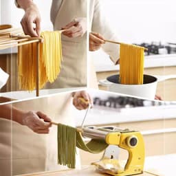 Dailygoods- Pasta Droger Vouwbaar - Houten Droogrek - 12 Stangen - Compact Design - Ideaal voor Verse Pasta - Hoogwaardige Bamboe - Pasta Rek — thumbnail 3