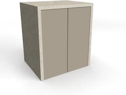 Wasmachinekast - Opbergkast Badkamer - Ruimte Besparen - Push-pull deuren - 79 x 91 cm - Taupe Steen — thumbnail 1