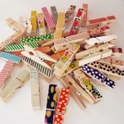 Houten Knijpers - Decoratieve Clips - Ambachten en Decoratie - Gekleurd Bloemenontwerp - 100 Stuks - Multicolor — thumbnail 3