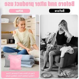 Natte zakken 38 x 48 cm, waterdichte waszak voor zwemkleding, luiers en strandhanddoeken, herbruikbaar met ritssluiting (set van 2, grijs + roze) — thumbnail 4