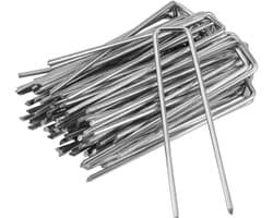 150 stuks gegalvaniseerde grondankers, 100 x 13 mm, Ø 3 mm, bevestigingsanker, grondankers van verzinkt, staal voor bevestiging van onkruiddoek, onkruidfolie, heggen, tuinvlies, omheining of